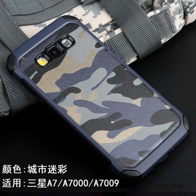 Samsung Galaxy A7 2015 Coque Créatif Personnalité Camouflage Protection Vert Or Rose