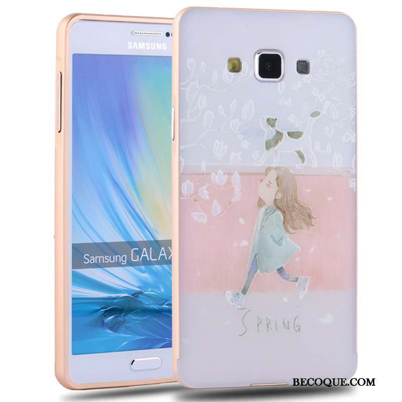 Samsung Galaxy A7 2015 Coque De Téléphone Vert Charmant Métal Dessin Animé Difficile