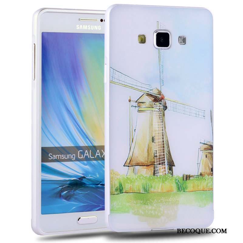 Samsung Galaxy A7 2015 Coque De Téléphone Vert Charmant Métal Dessin Animé Difficile