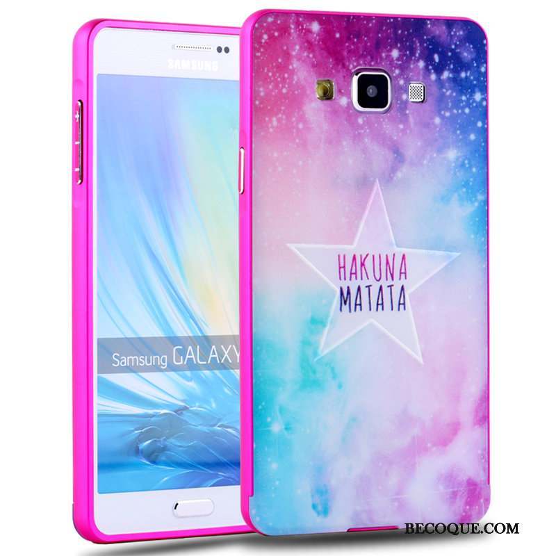 Samsung Galaxy A7 2015 Coque De Téléphone Vert Charmant Métal Dessin Animé Difficile