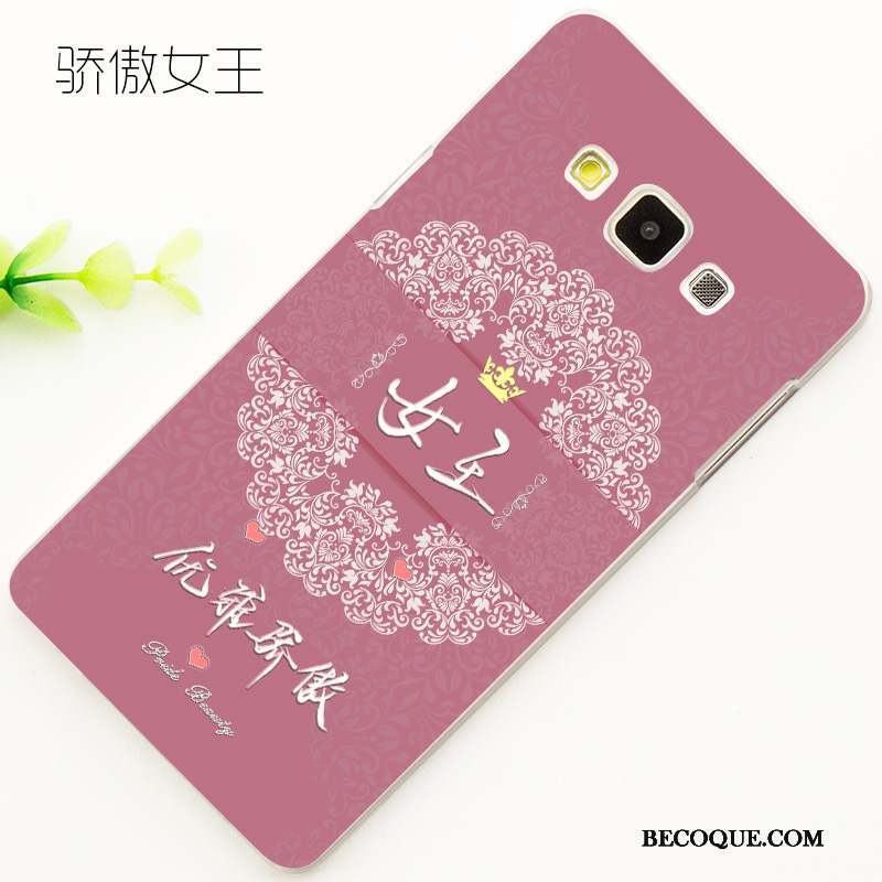 Samsung Galaxy A7 2015 Coque Incassable Rose Dessin Animé Étui Protection Gaufrage