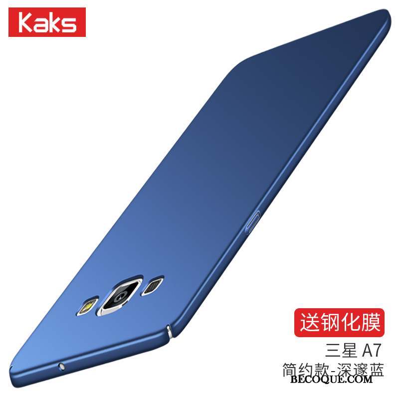 Samsung Galaxy A7 2015 Coque Tendance Bleu Délavé En Daim Protection Silicone Difficile