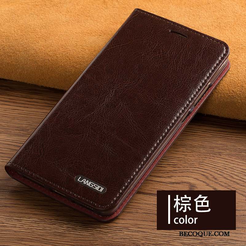 Samsung Galaxy A7 2015 Coque Étui En Cuir Téléphone Portable Incassable Vin Rouge Clamshell Cuir Véritable