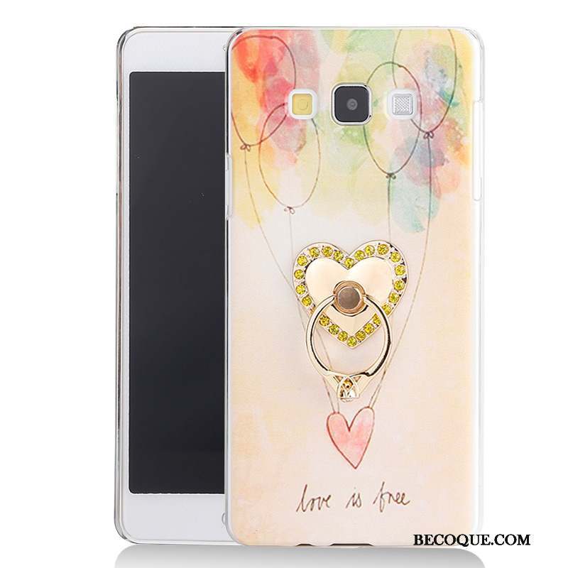 Samsung Galaxy A7 2015 Dessin Animé Support Coque Étui Rose Protection