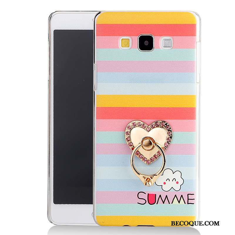 Samsung Galaxy A7 2015 Dessin Animé Support Coque Étui Rose Protection