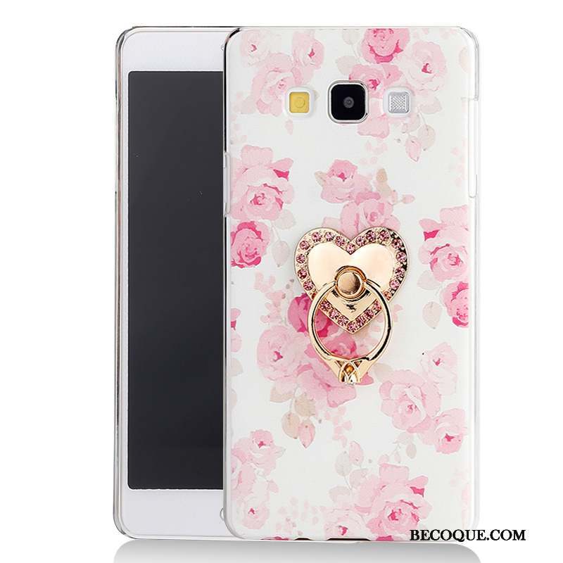 Samsung Galaxy A7 2015 Dessin Animé Support Coque Étui Rose Protection