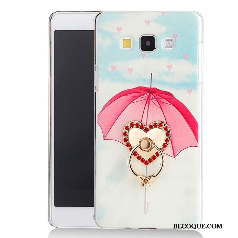 Samsung Galaxy A7 2015 Dessin Animé Support Coque Étui Rose Protection