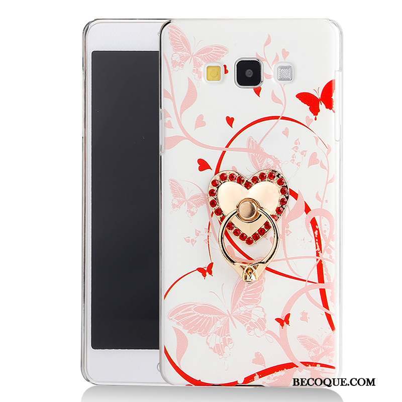 Samsung Galaxy A7 2015 Dessin Animé Support Coque Étui Rose Protection