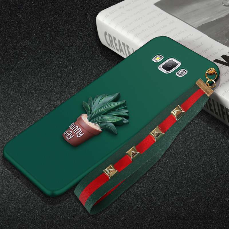 Samsung Galaxy A7 2015 Fluide Doux Silicone Délavé En Daim Coque De Téléphone Vert Protection