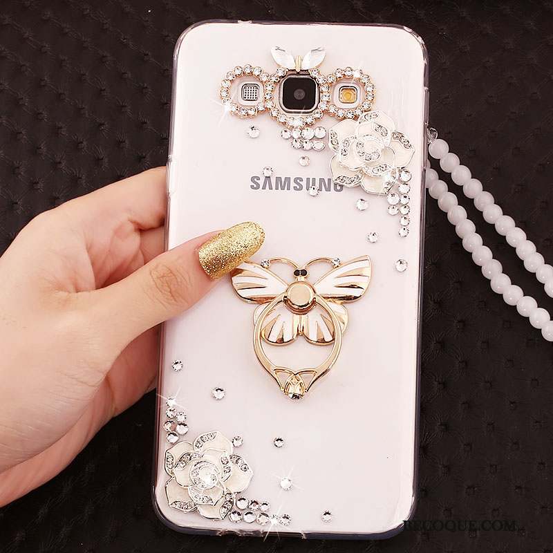 Samsung Galaxy A7 2015 Incassable Anneau Protection Coque Or Fluide Doux