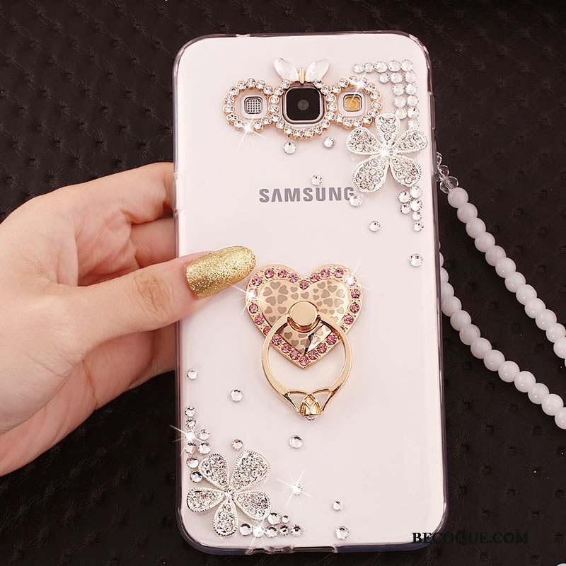 Samsung Galaxy A7 2015 Incassable Anneau Protection Coque Or Fluide Doux