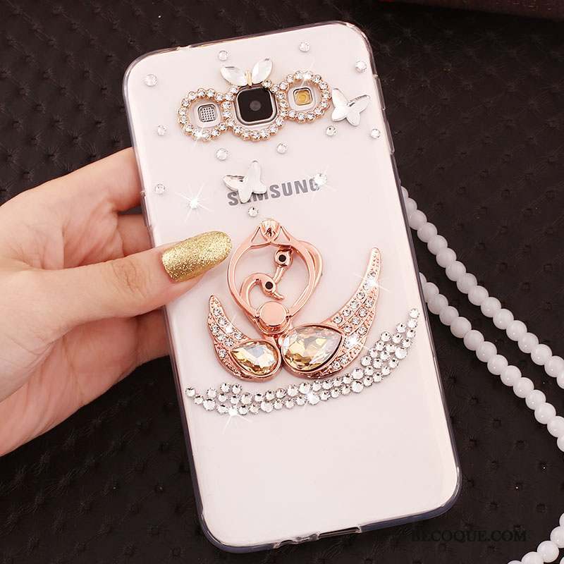 Samsung Galaxy A7 2015 Incassable Anneau Protection Coque Or Fluide Doux