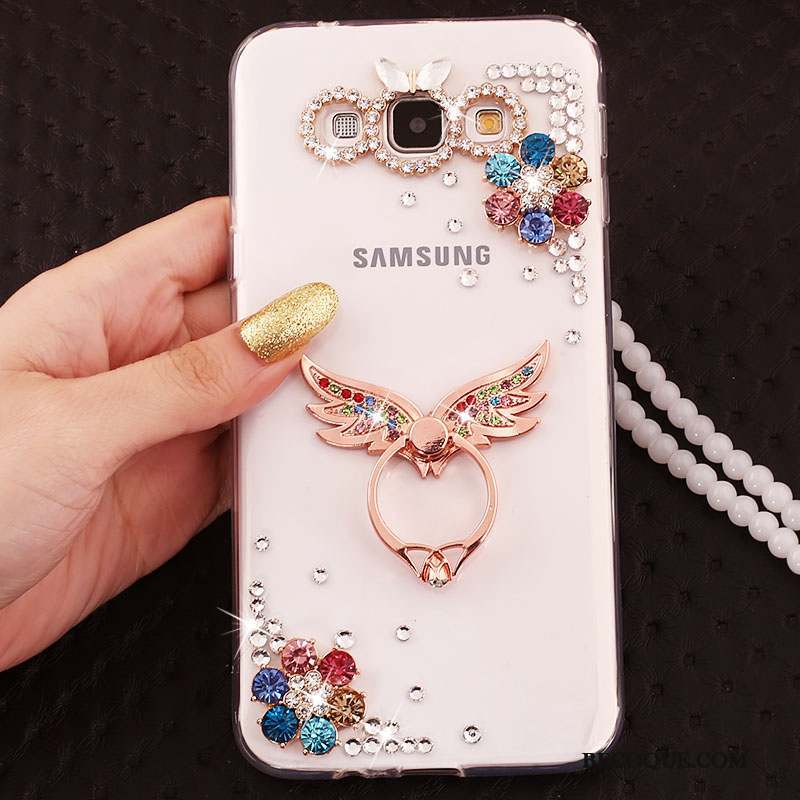 Samsung Galaxy A7 2015 Incassable Anneau Protection Coque Or Fluide Doux