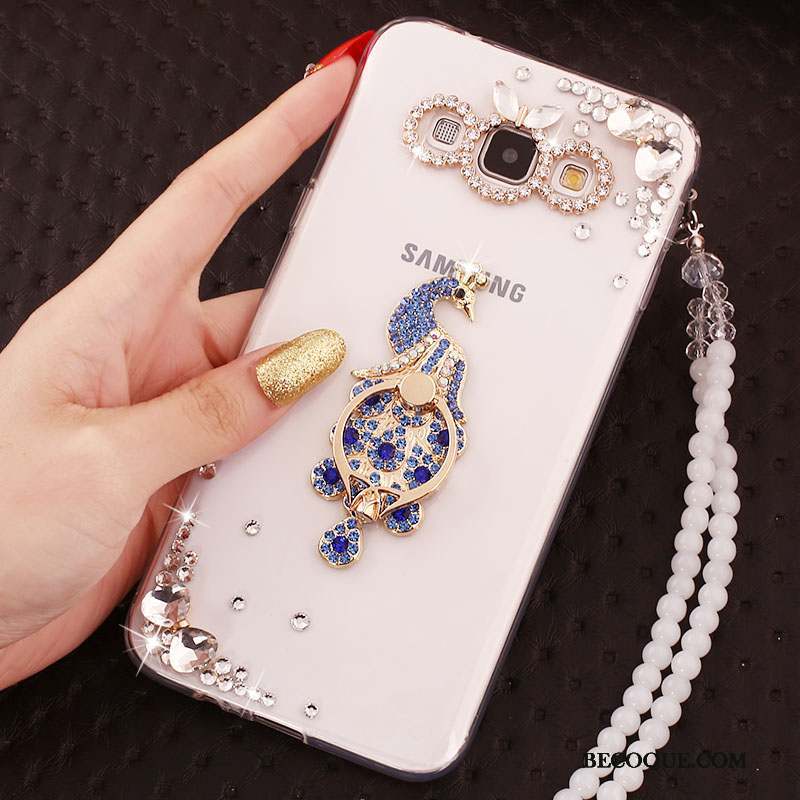 Samsung Galaxy A7 2015 Incassable Anneau Protection Coque Or Fluide Doux