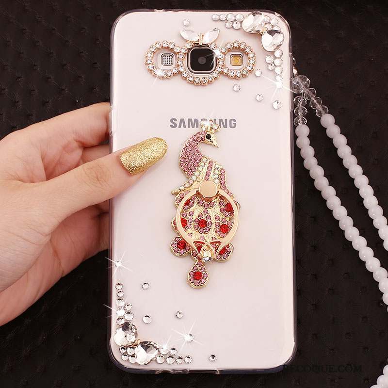 Samsung Galaxy A7 2015 Incassable Anneau Protection Coque Or Fluide Doux