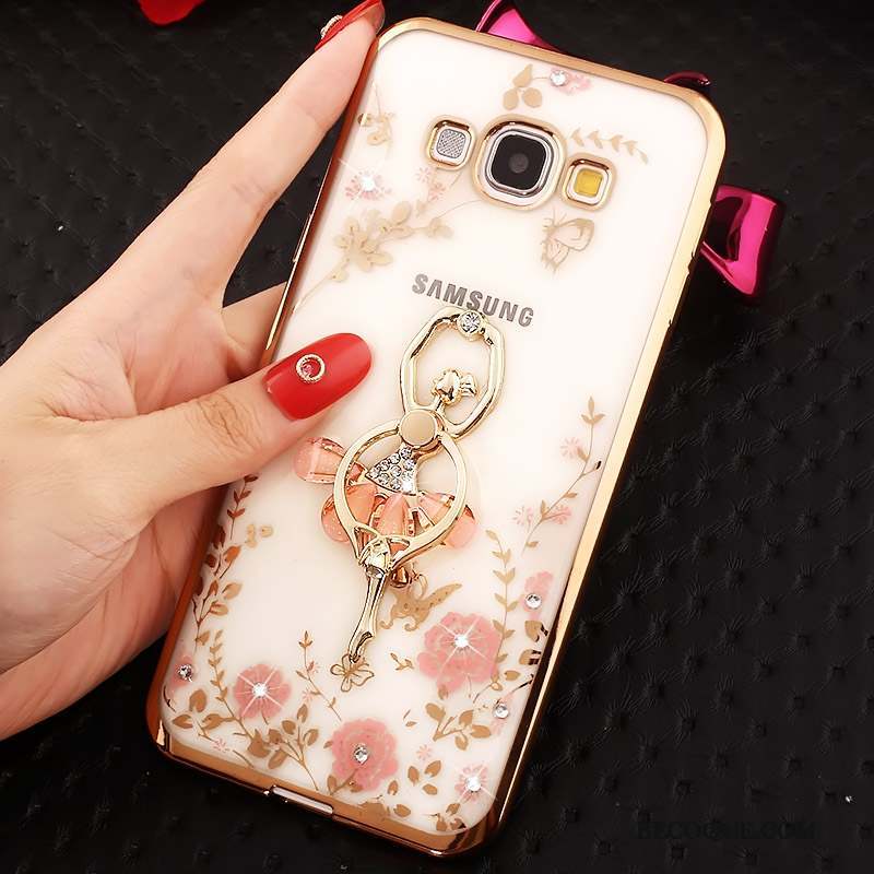 Samsung Galaxy A7 2015 Silicone Or Rose Fluide Doux Coque De Téléphone Incassable Étui