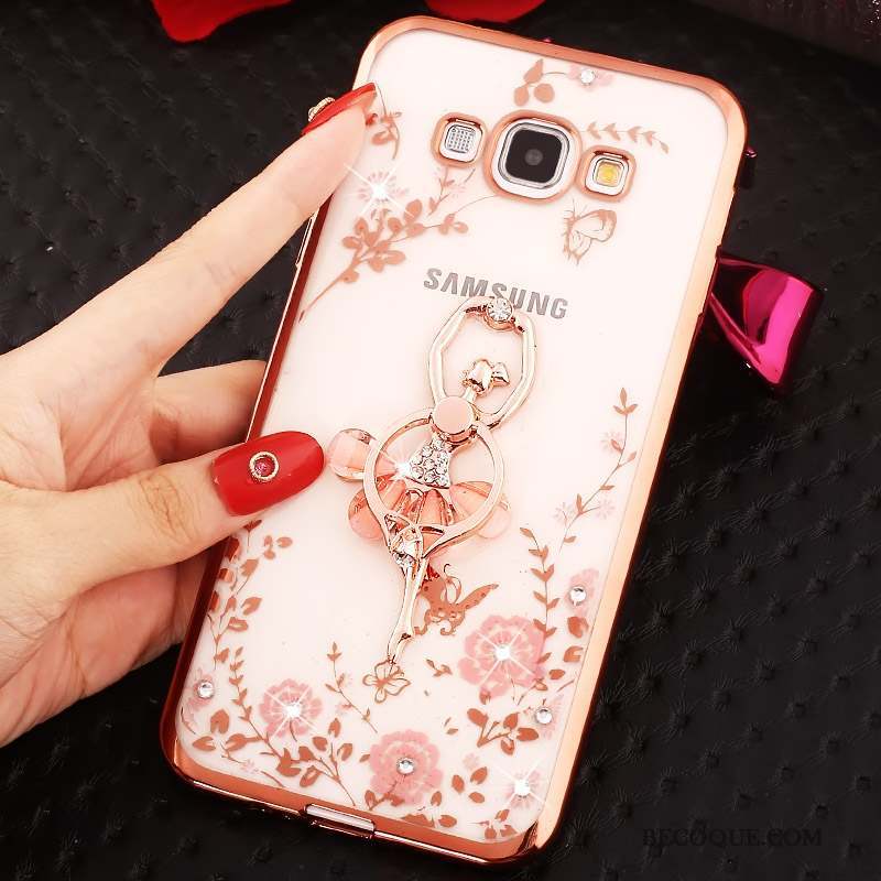 Samsung Galaxy A7 2015 Silicone Or Rose Fluide Doux Coque De Téléphone Incassable Étui