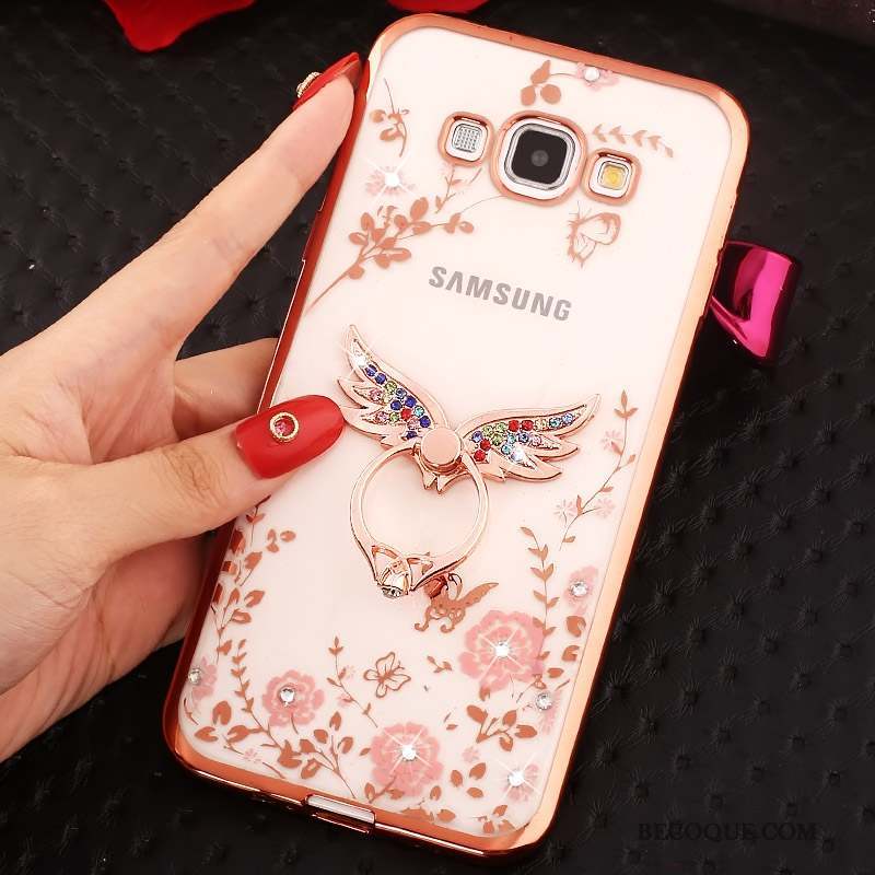 Samsung Galaxy A7 2015 Silicone Or Rose Fluide Doux Coque De Téléphone Incassable Étui