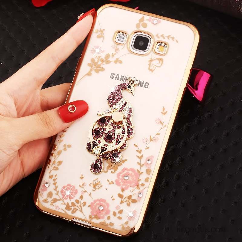 Samsung Galaxy A7 2015 Silicone Or Rose Fluide Doux Coque De Téléphone Incassable Étui