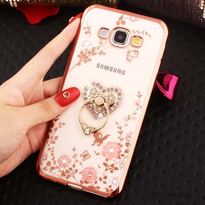 Samsung Galaxy A7 2015 Silicone Or Rose Fluide Doux Coque De Téléphone Incassable Étui