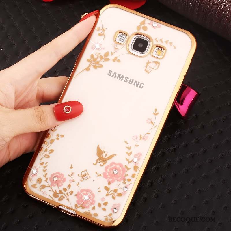 Samsung Galaxy A7 2015 Silicone Or Rose Fluide Doux Coque De Téléphone Incassable Étui