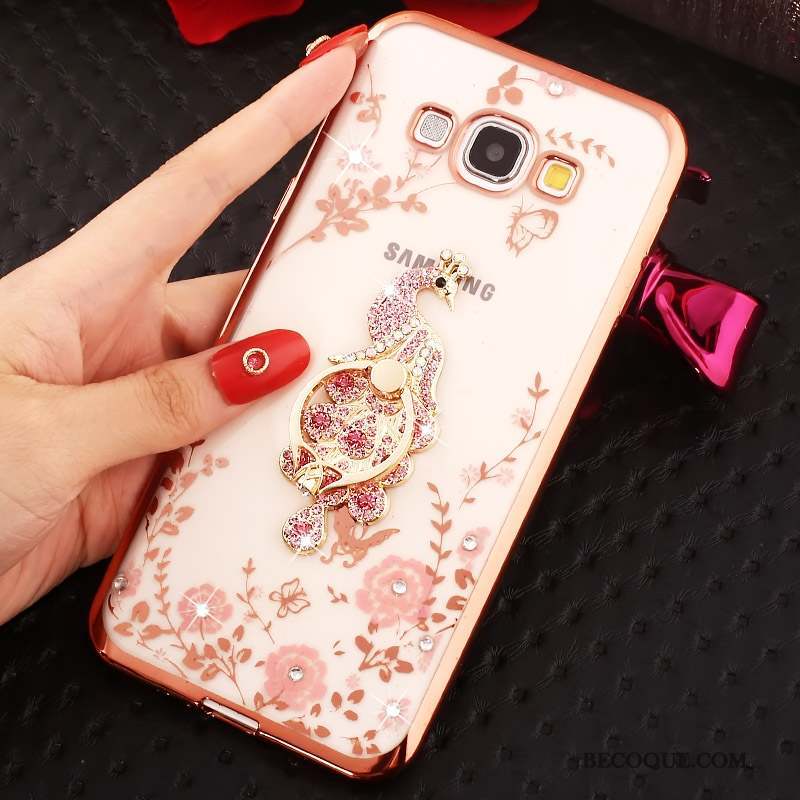 Samsung Galaxy A7 2015 Silicone Or Rose Fluide Doux Coque De Téléphone Incassable Étui