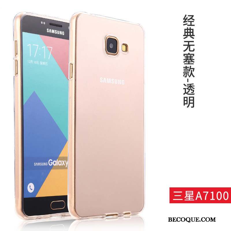 Samsung Galaxy A7 2016 Bleu Coque De Téléphone Transparent Silicone Fluide Doux Tendance