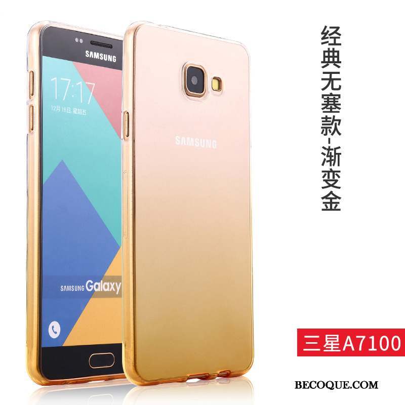 Samsung Galaxy A7 2016 Bleu Coque De Téléphone Transparent Silicone Fluide Doux Tendance