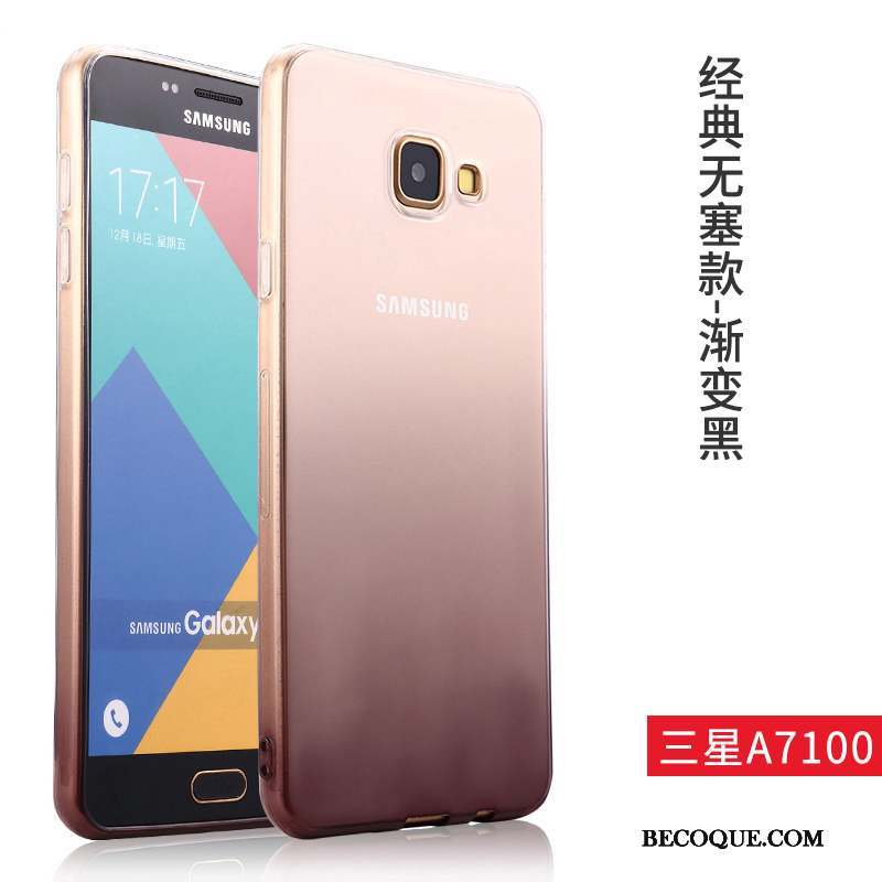 Samsung Galaxy A7 2016 Bleu Coque De Téléphone Transparent Silicone Fluide Doux Tendance