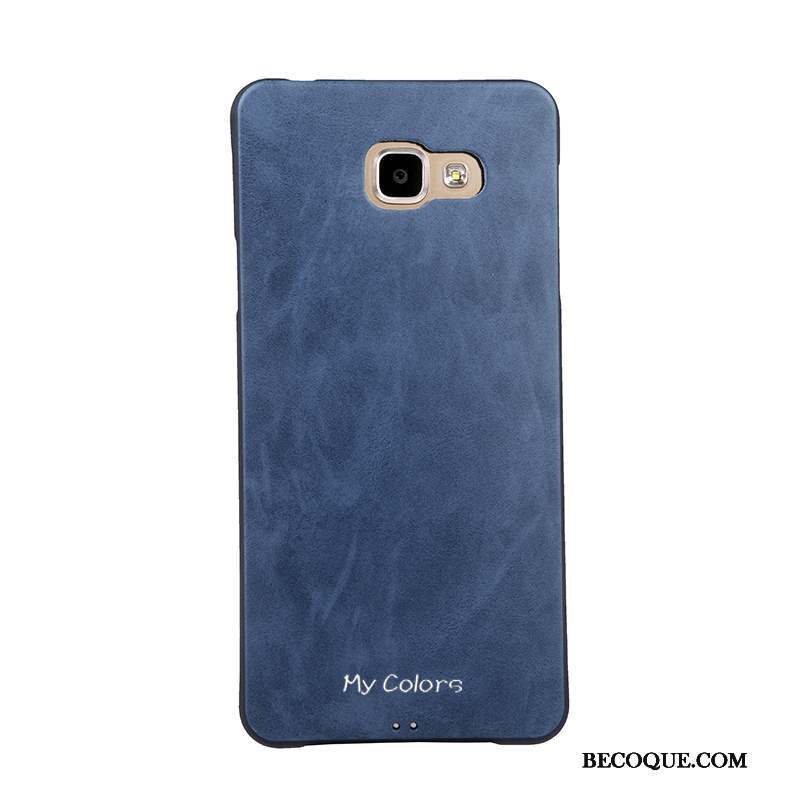 Samsung Galaxy A7 2016 Bleu Similicuir Protection Coque De Téléphone Fluide Doux Étui