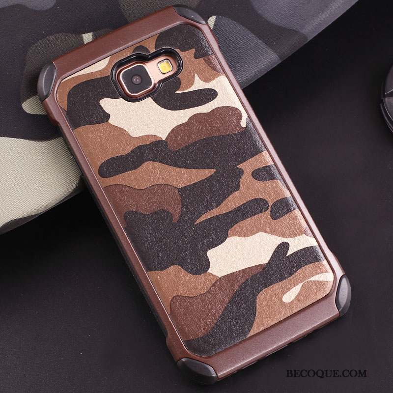 Samsung Galaxy A7 2016 Coque De Téléphone Camouflage Anneau Protection Vert Support