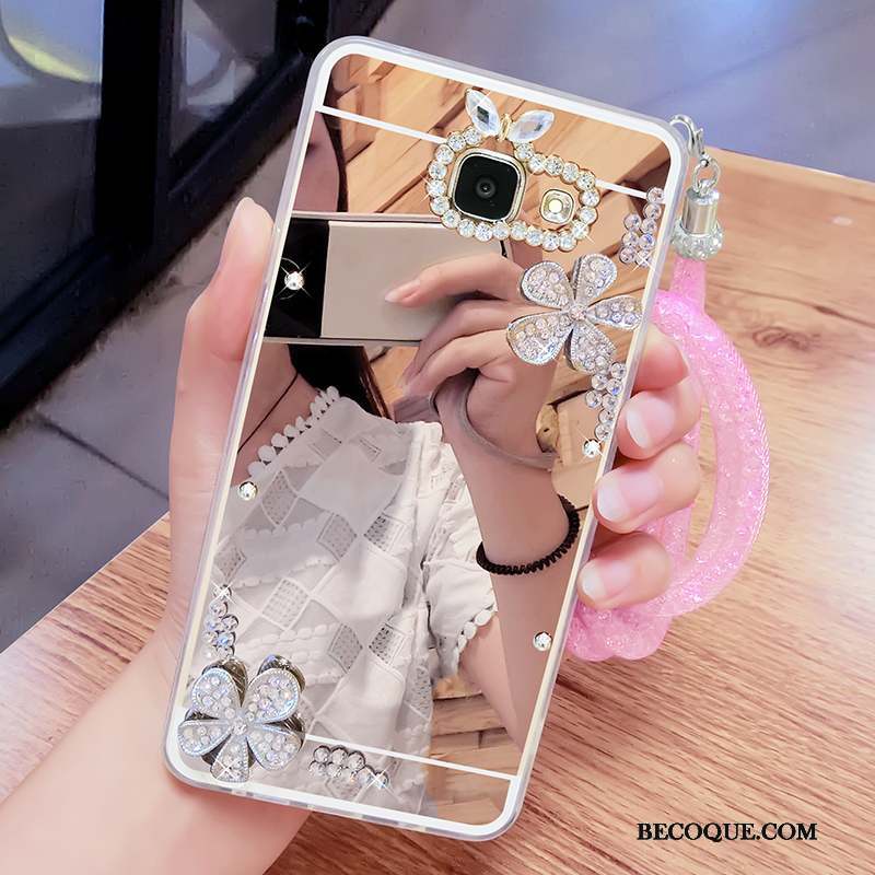 Samsung Galaxy A7 2016 Coque Fluide Doux Étui Silicone Or Créatif Strass