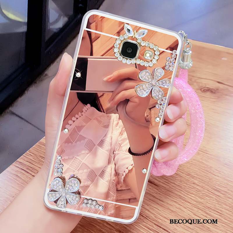 Samsung Galaxy A7 2016 Coque Fluide Doux Étui Silicone Or Créatif Strass