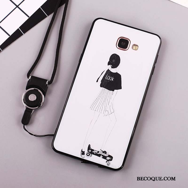 Samsung Galaxy A7 2016 Coque Protection Étui Silicone Blanc Incassable Fluide Doux