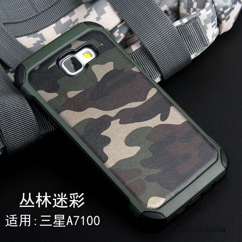 Samsung Galaxy A7 2016 Coque Étui Silicone Bleu Camouflage Personnalité Incassable