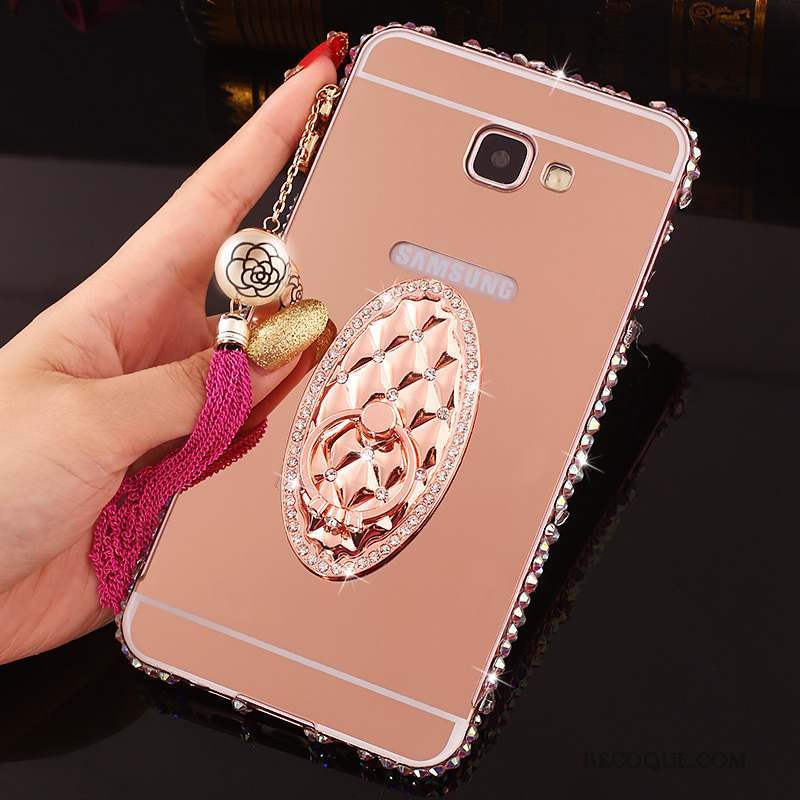 Samsung Galaxy A7 2016 Couvercle Arrière Or Rose Border Coque De Téléphone Strass Protection