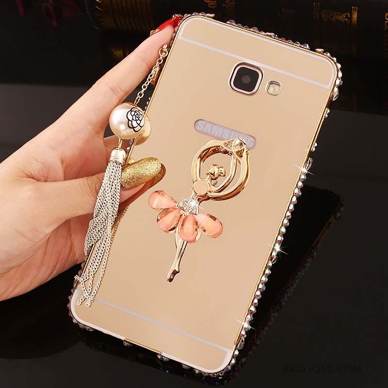 Samsung Galaxy A7 2016 Couvercle Arrière Or Rose Border Coque De Téléphone Strass Protection