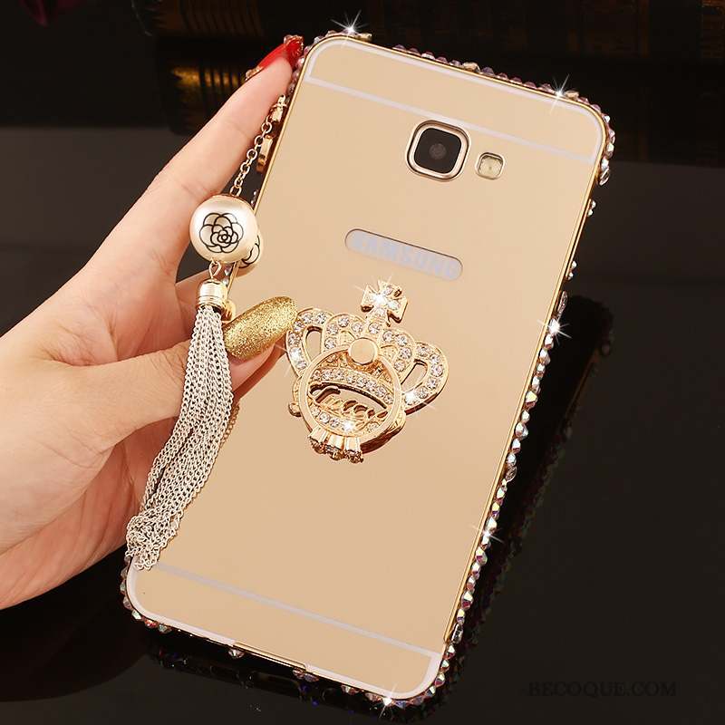 Samsung Galaxy A7 2016 Couvercle Arrière Or Rose Border Coque De Téléphone Strass Protection