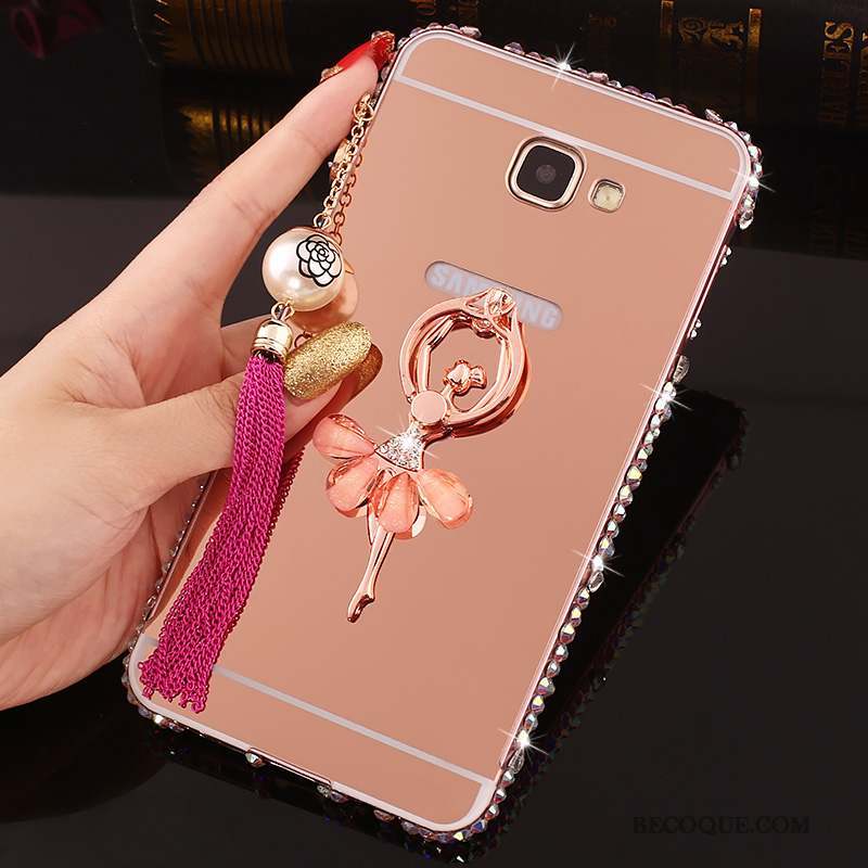 Samsung Galaxy A7 2016 Couvercle Arrière Or Rose Border Coque De Téléphone Strass Protection