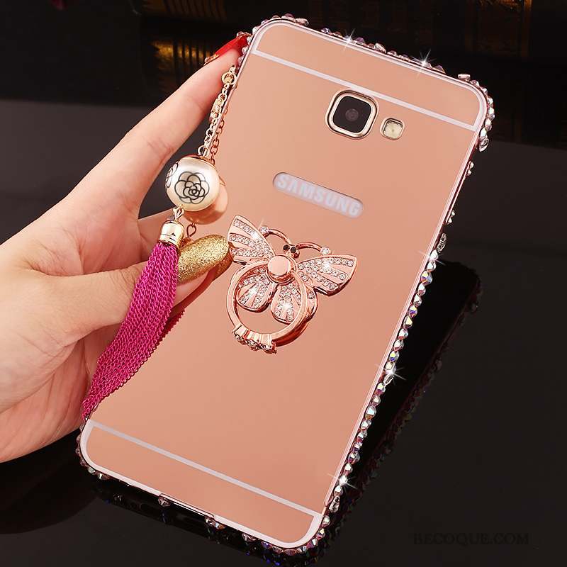 Samsung Galaxy A7 2016 Couvercle Arrière Or Rose Border Coque De Téléphone Strass Protection