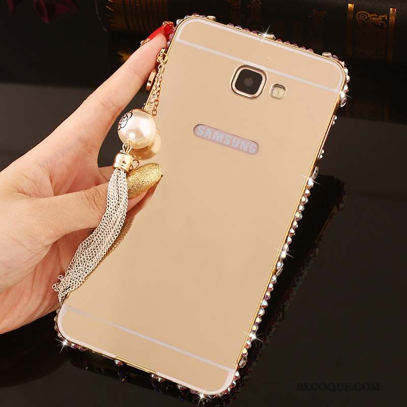 Samsung Galaxy A7 2016 Couvercle Arrière Or Rose Border Coque De Téléphone Strass Protection