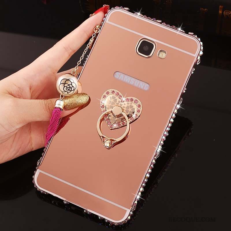 Samsung Galaxy A7 2016 Couvercle Arrière Or Rose Border Coque De Téléphone Strass Protection