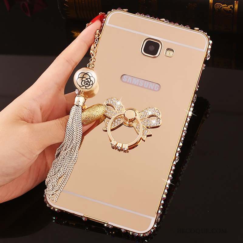 Samsung Galaxy A7 2016 Couvercle Arrière Or Rose Border Coque De Téléphone Strass Protection