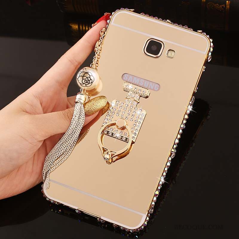 Samsung Galaxy A7 2016 Couvercle Arrière Or Rose Border Coque De Téléphone Strass Protection