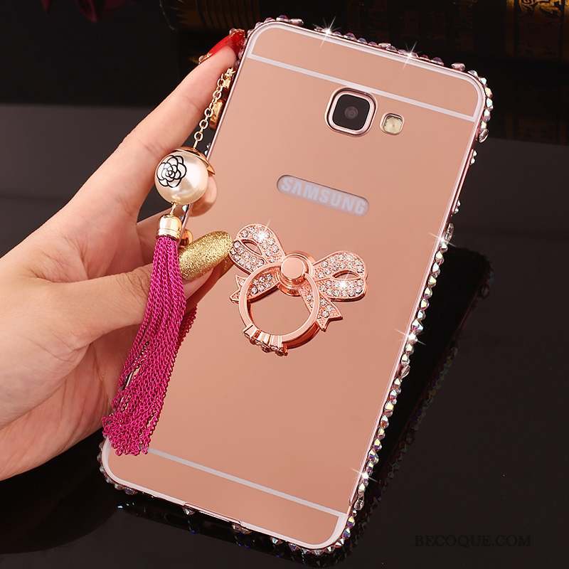 Samsung Galaxy A7 2016 Couvercle Arrière Or Rose Border Coque De Téléphone Strass Protection