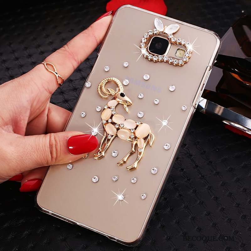 Samsung Galaxy A7 2016 Protection Étui Coque De Téléphone Incruster Strass Or