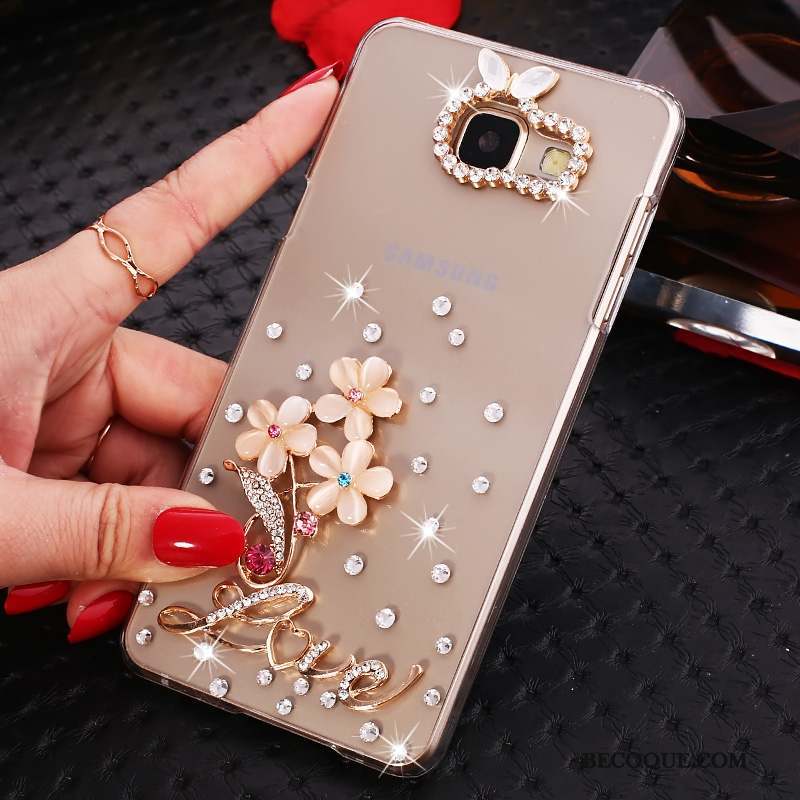 Samsung Galaxy A7 2016 Protection Étui Coque De Téléphone Incruster Strass Or