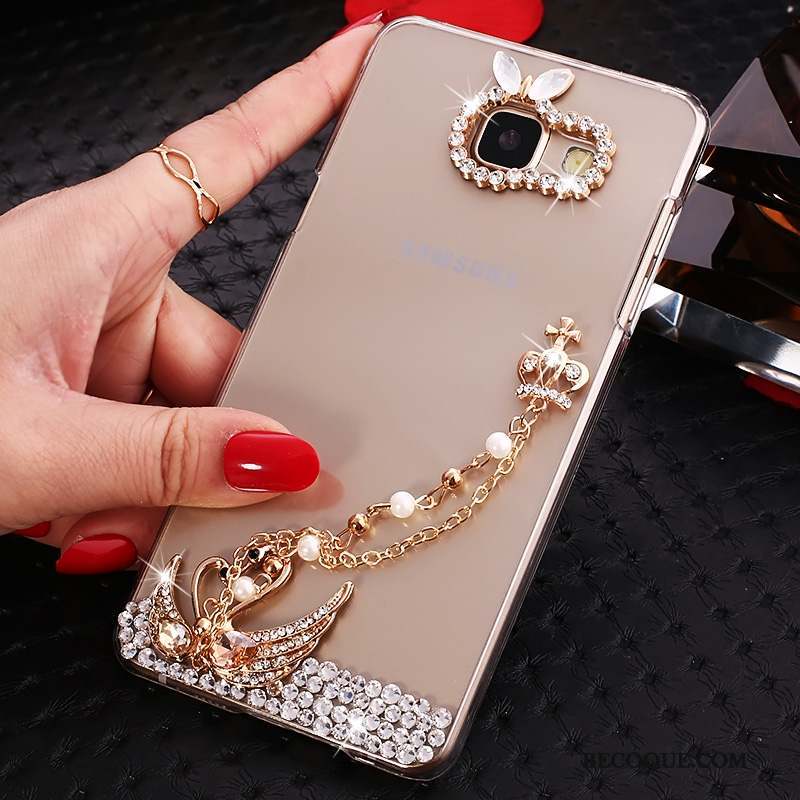 Samsung Galaxy A7 2016 Protection Étui Coque De Téléphone Incruster Strass Or