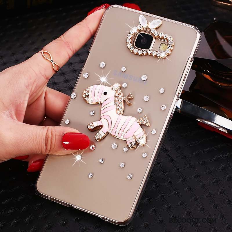 Samsung Galaxy A7 2016 Protection Étui Coque De Téléphone Incruster Strass Or