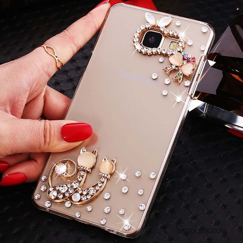 Samsung Galaxy A7 2016 Protection Étui Coque De Téléphone Incruster Strass Or